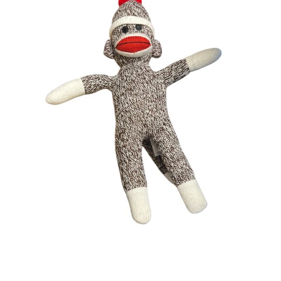 KISMET Sweat Pants Sock Monkey Fleece Size Small Elastic Waist & 2 Plush Monkeys - Picture 10 of 14